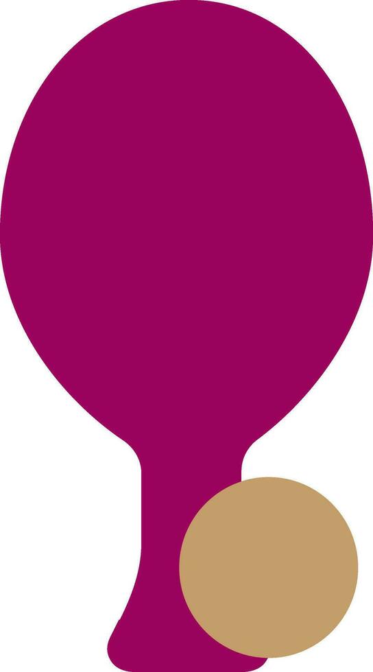 Pink racket with brown ball for tennis. vector