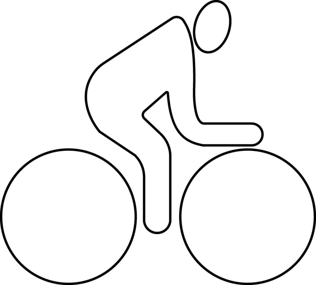 Faceless boy sitting on bicycle. vector
