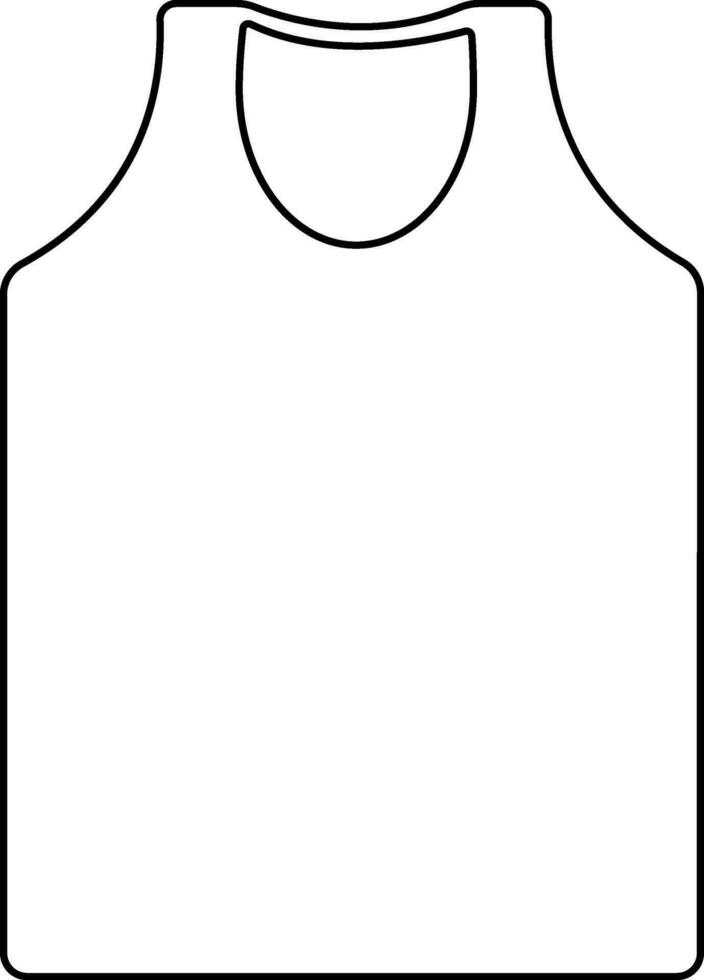 Sleeveless shirt made by black line art. vector