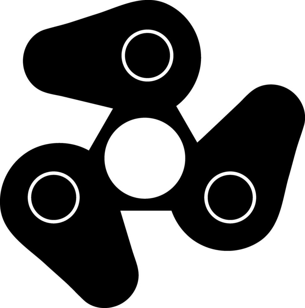 Illustration of three arms of spinner in glyph style. vector