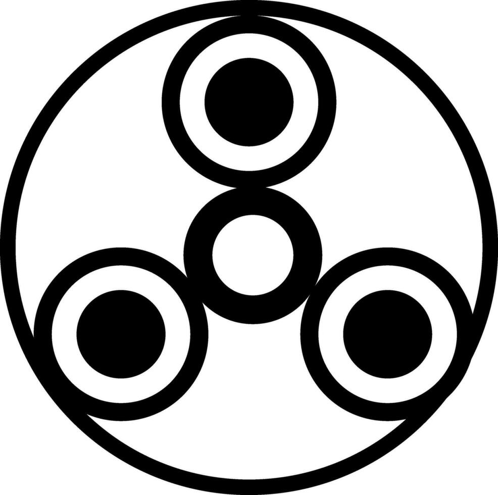Illustration of circular style of spinner toy in glyph style. vector