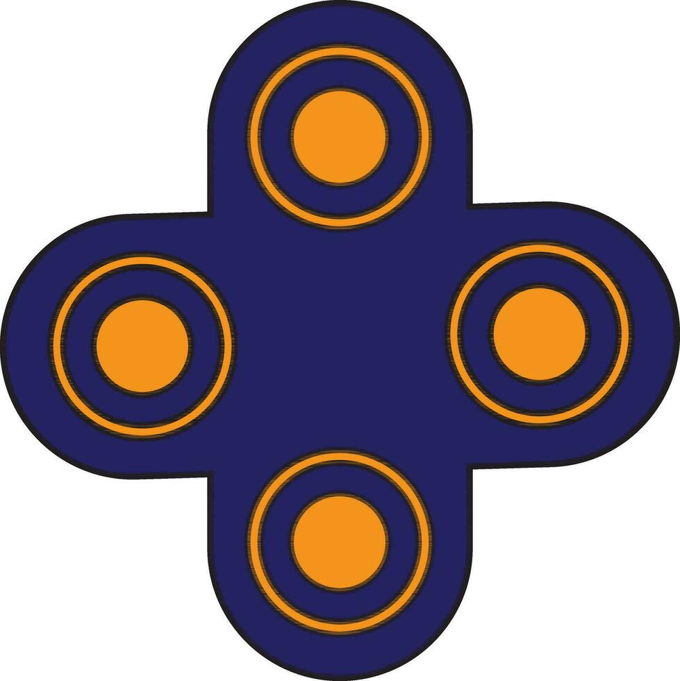 Four arms of spinner gadget in isolated. vector