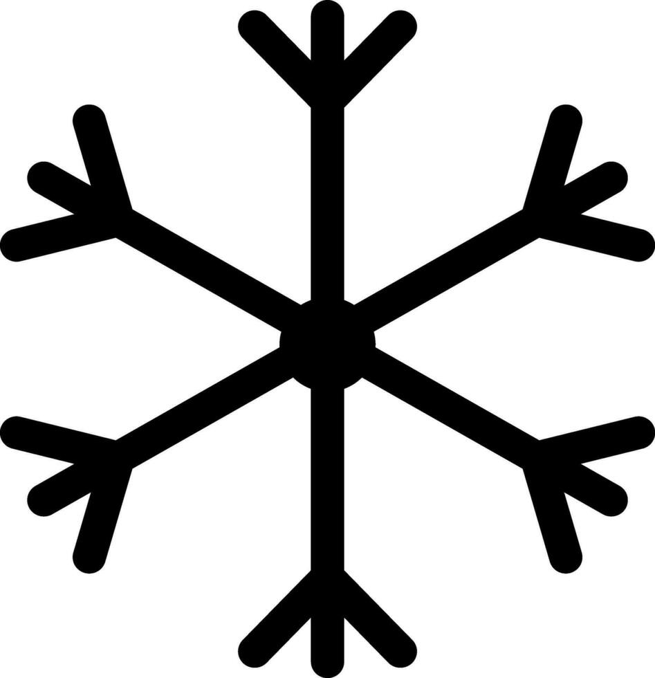 Silhouette style of snowflake in spinner concept with out line. vector