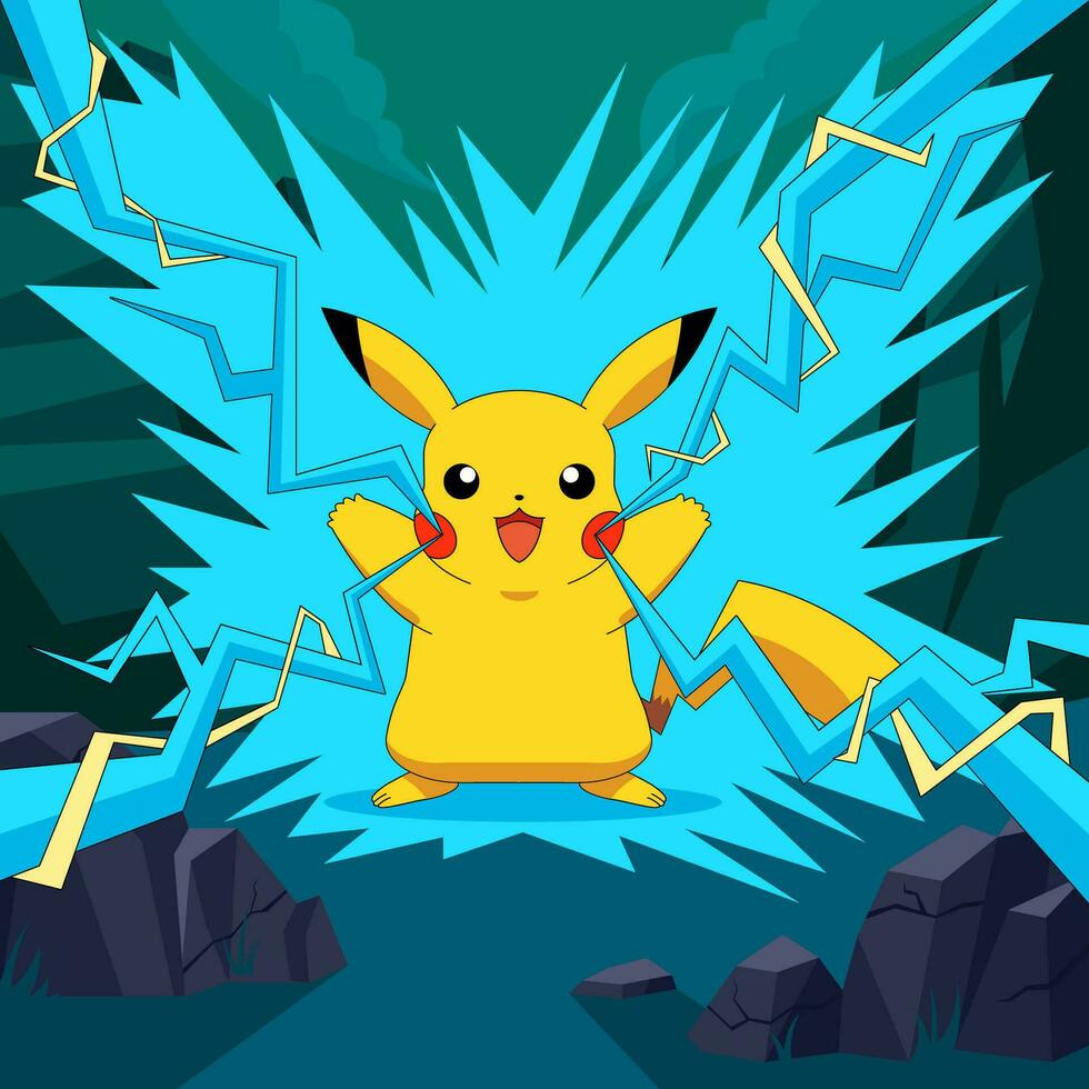 Electric Shock Power From Yellow Mouse vector