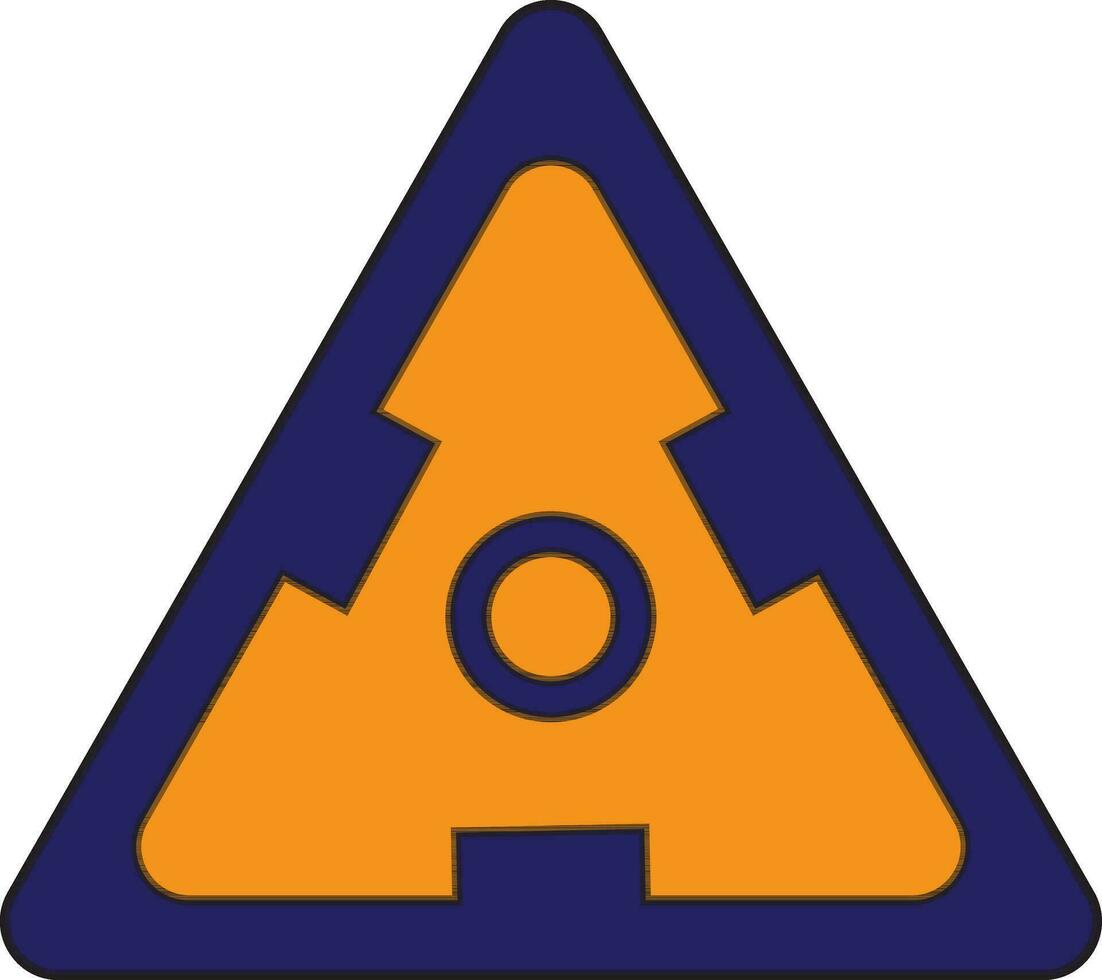 Trangular shape of spinner toy with orange and blue color. vector