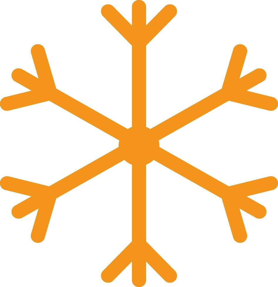 Orange color of snowflake in spinner concept. vector