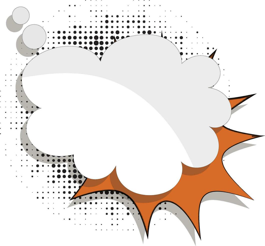 White and orange comic speech bubble. vector
