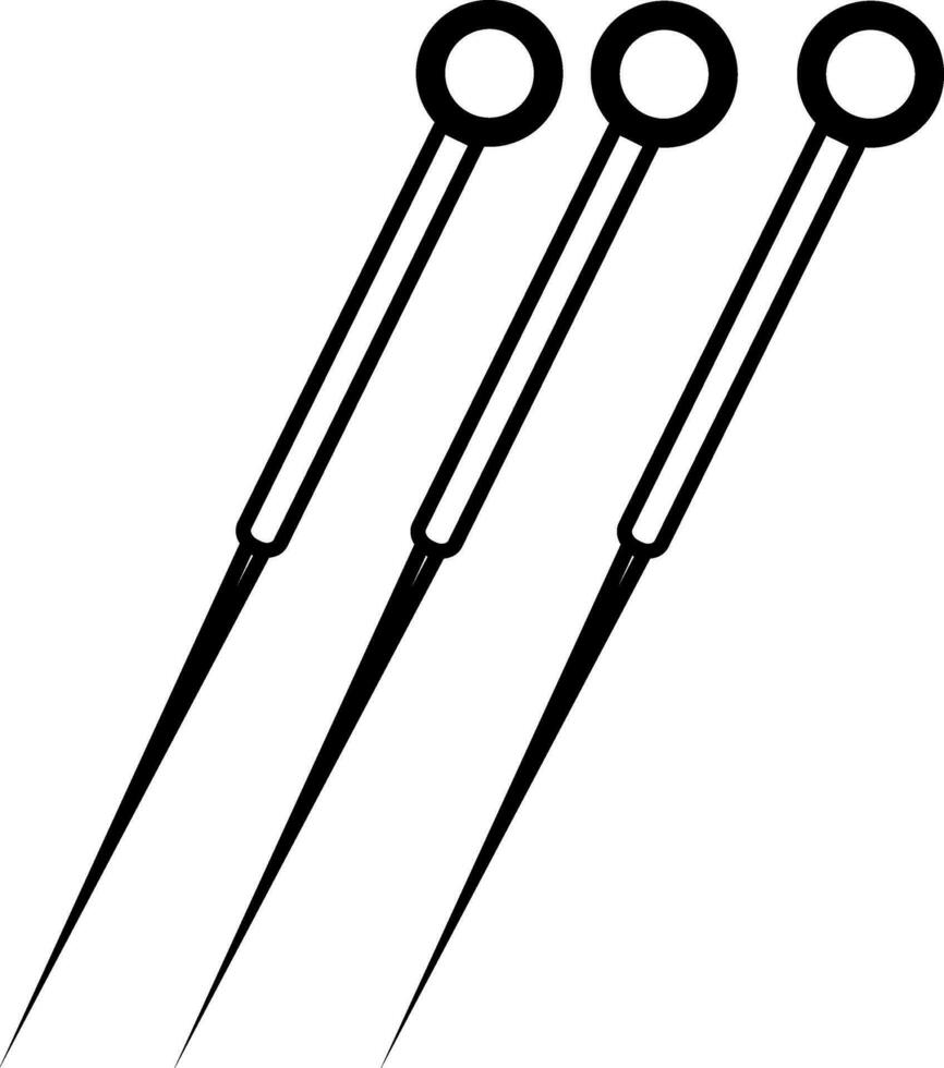 Line art icon of pins for spa treatment. vector