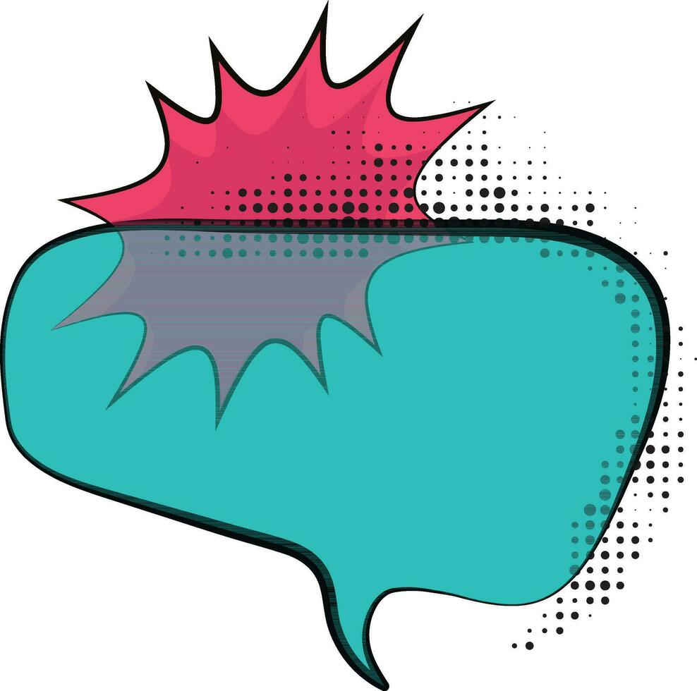 Comic speech bubble in pink and blue color. vector