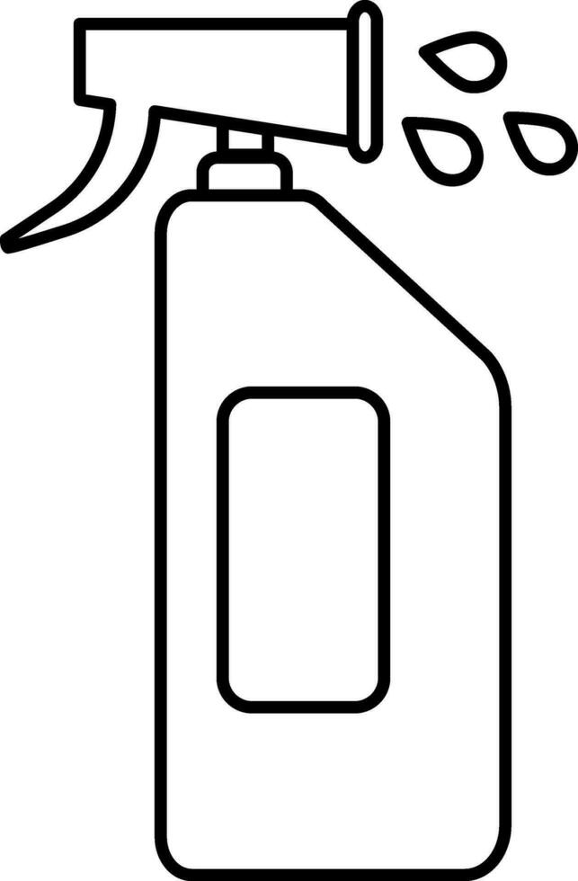 Line art icon of spray bottle for lifestyle concept. vector