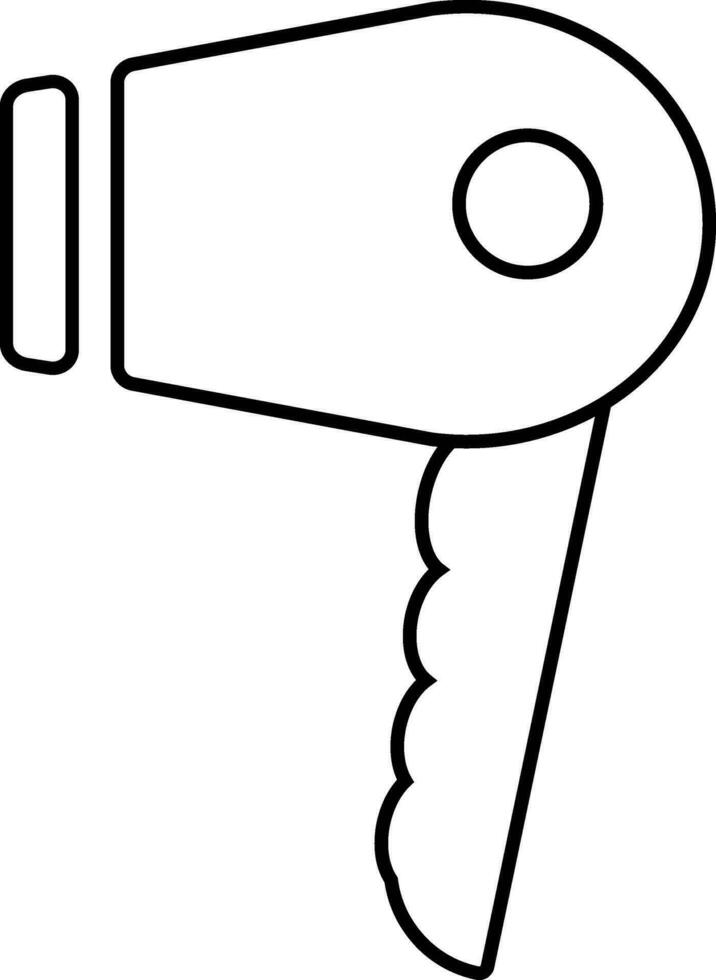 Line art icon of hairdryer in flat style. vector