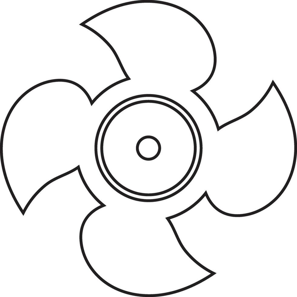 Illustration of four spinner set for air concept in stroke. vector