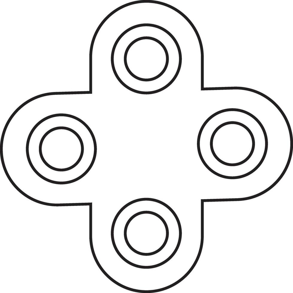 Four arms of spinner gadget in stroke style. vector