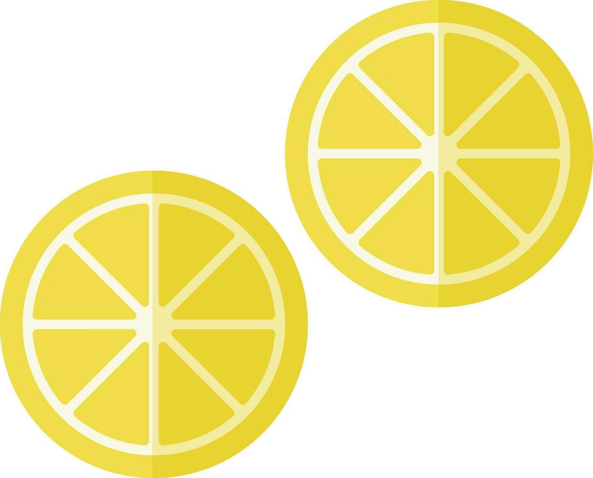 Lemon slice in yellow color, spa facial concept. vector