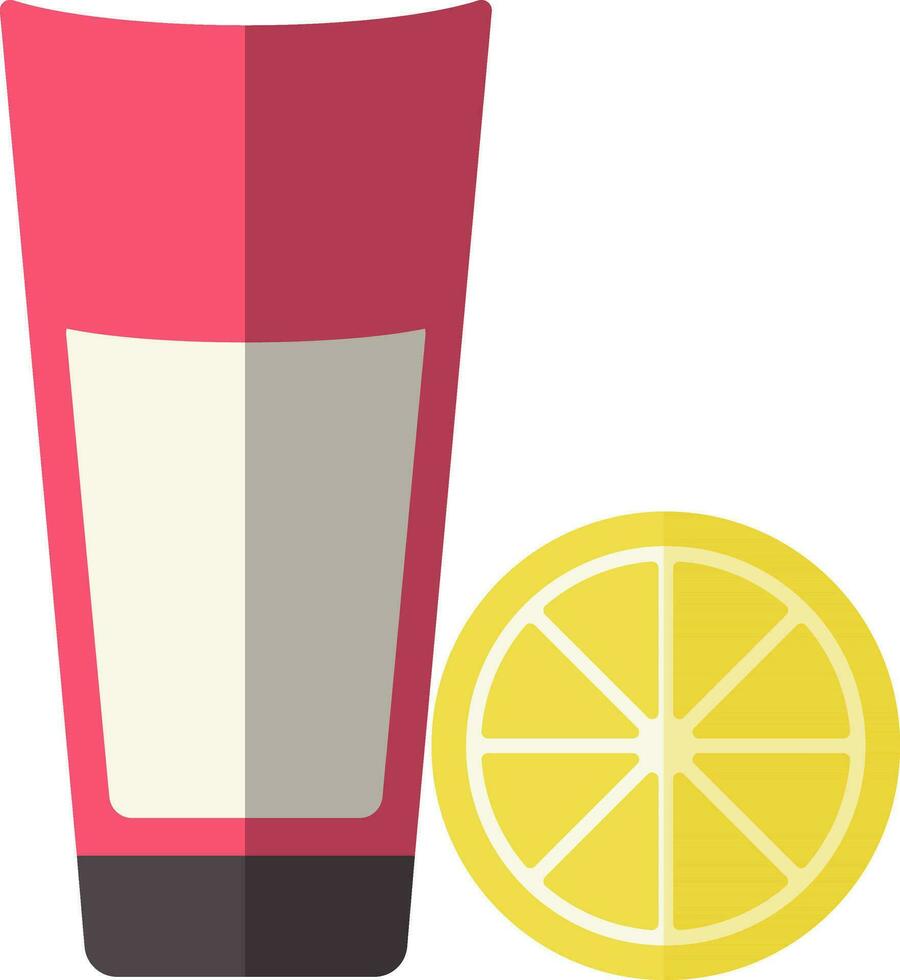 Food and drink concept, with glass with lemon slice. vector