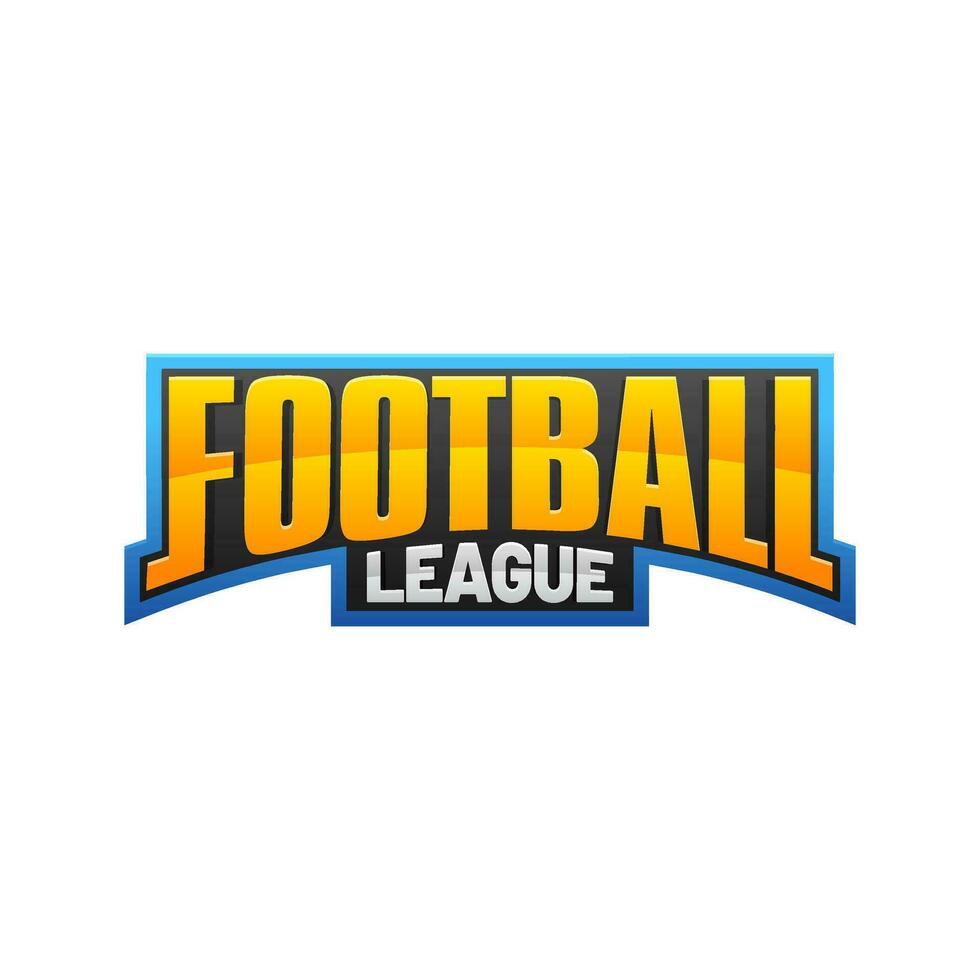 Yellow and grey text Football League on sticker. vector