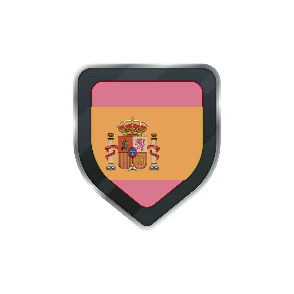 Shield made by Spain flag with symbol. vector