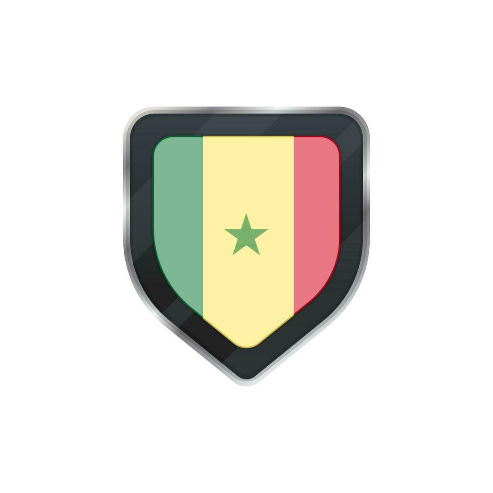 gris proteger de Senegal bandera con estrella. vector