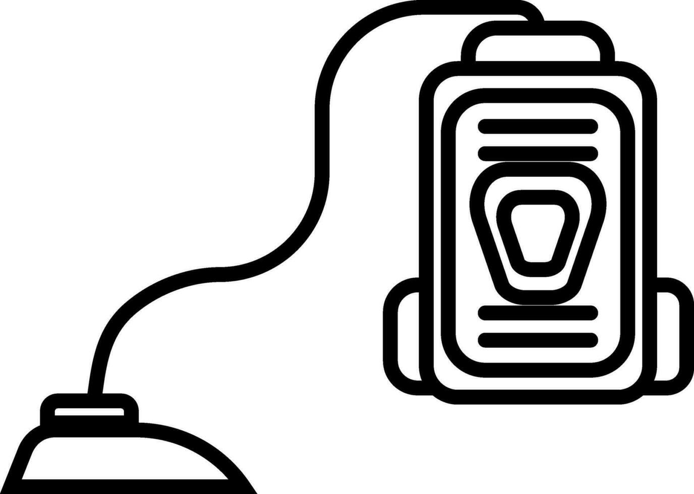 Vacuum cleaner made by black line art illustration. vector