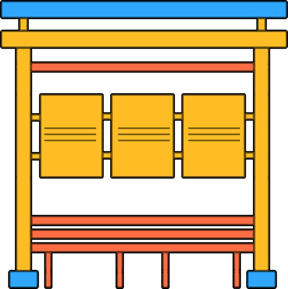 Flat empty passenger seat at bus station. vector