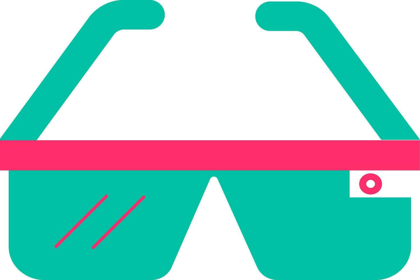 Green and pink eyeglasses in flat style. vector