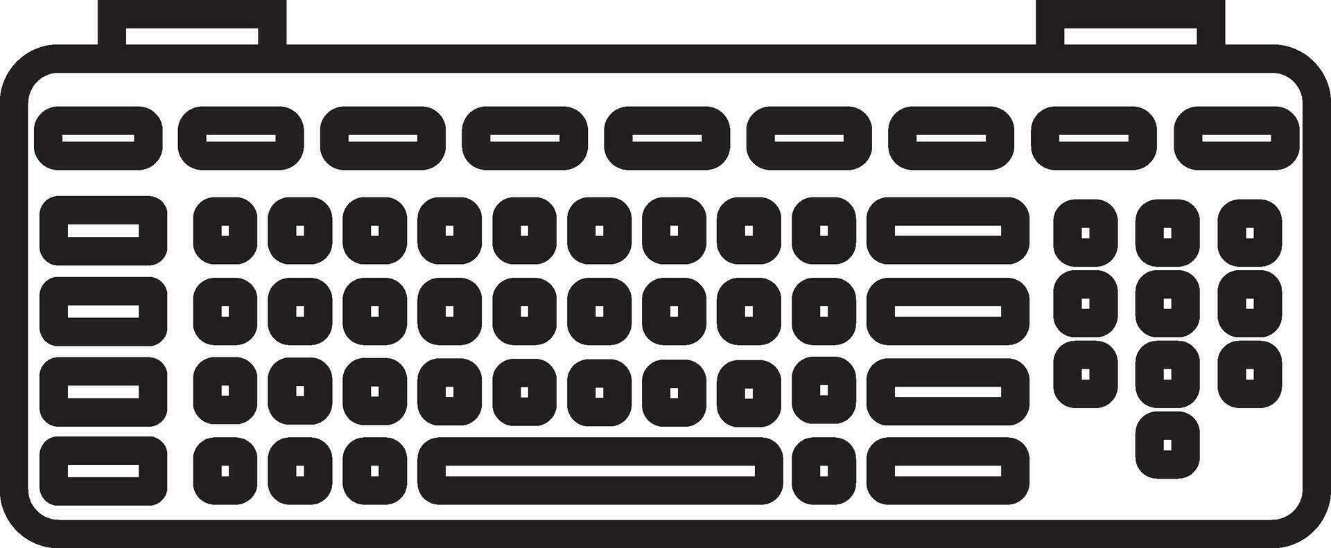 computadora teclado en negro línea Arte ilustración. vector