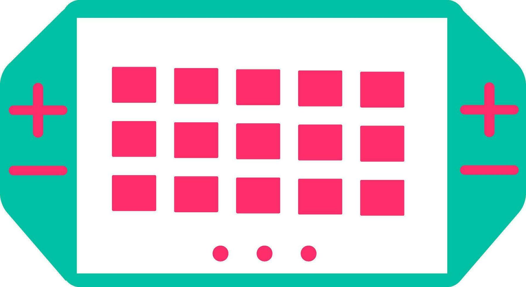 aislado juego controlador en rosado y verde color. vector