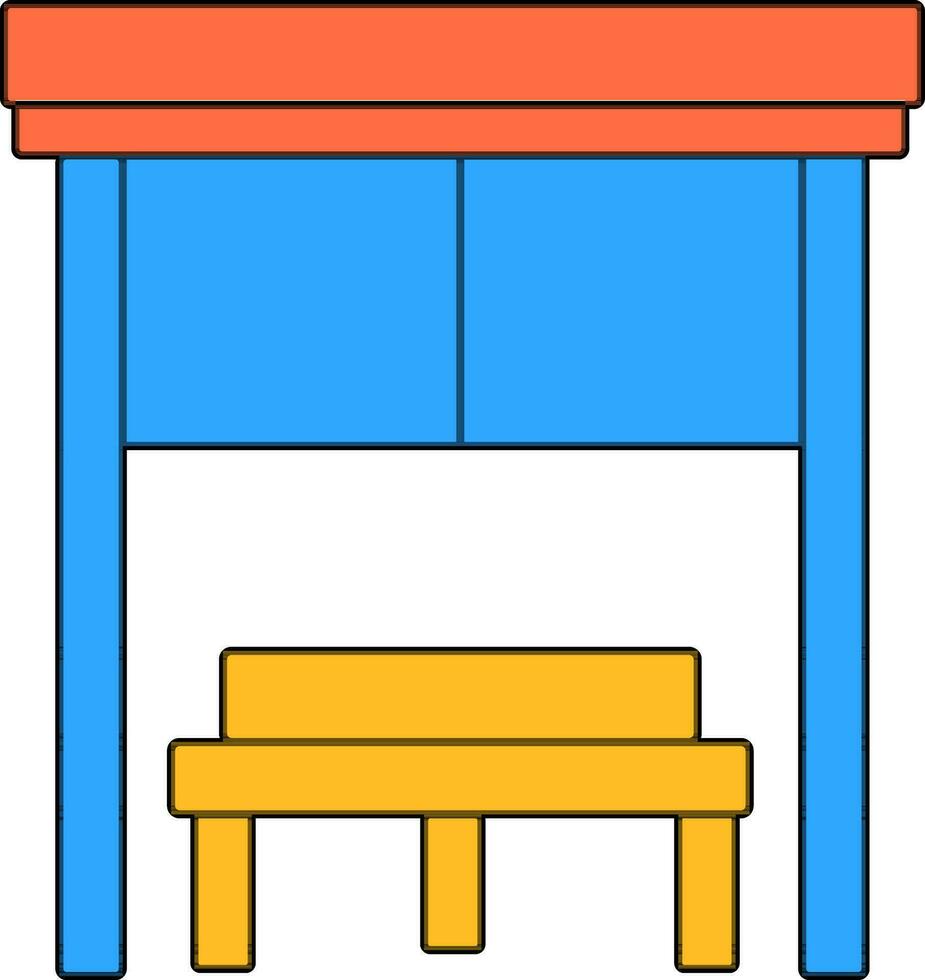 Colorful passenger seat at bus station. vector