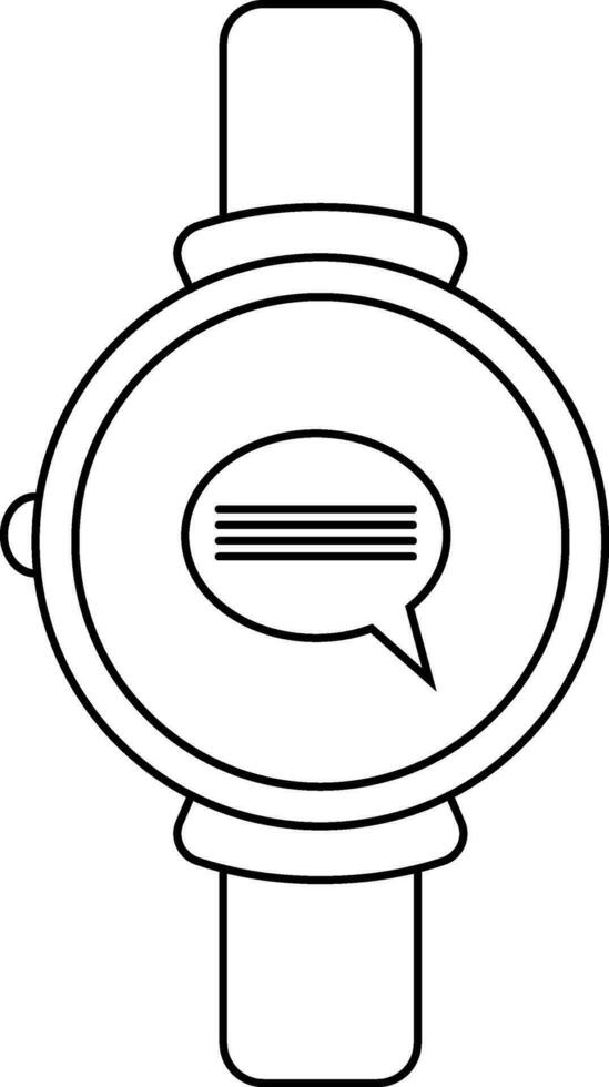 Chating app symbol in smartwatch. vector