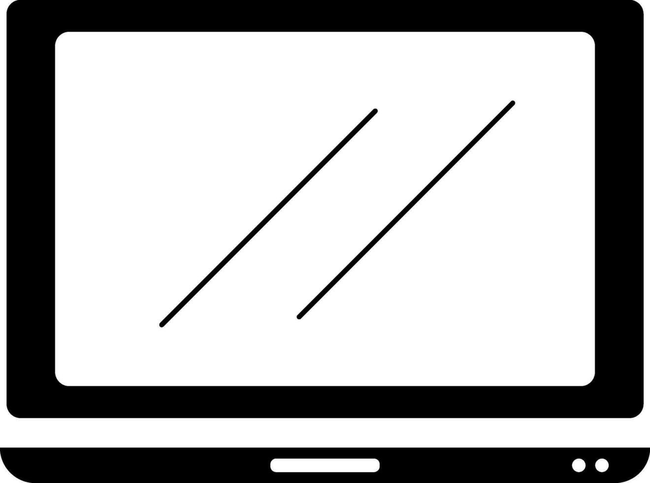 Blank screen laptop icon. vector