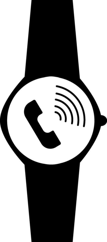 teléfono El sonar en reloj inteligente. vector