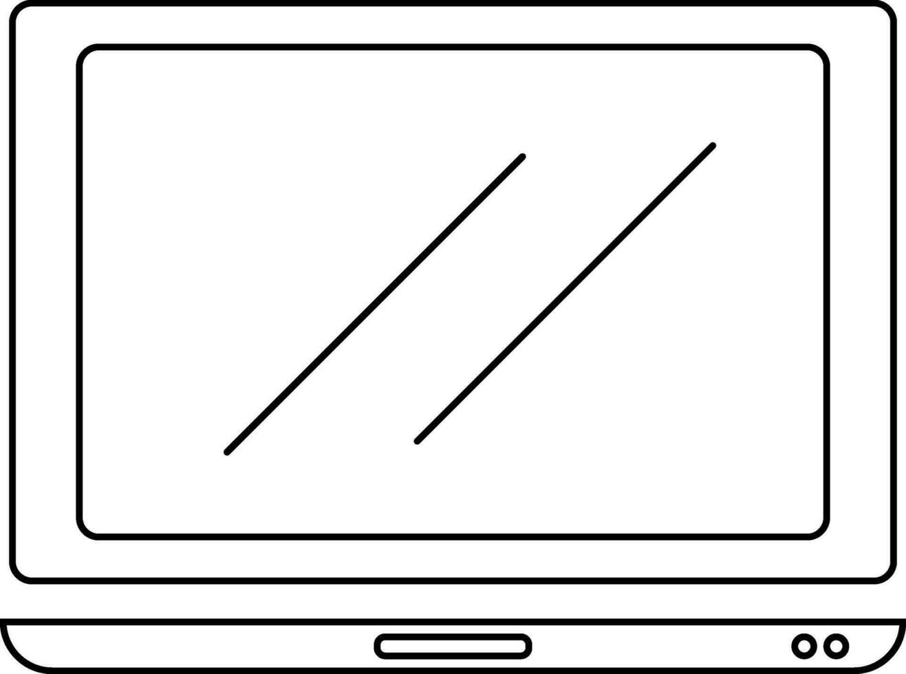 Line art screen laptop icon. vector