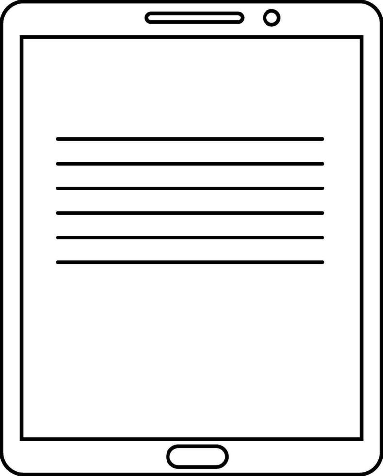 Line art illustratio of a tablet icon. vector