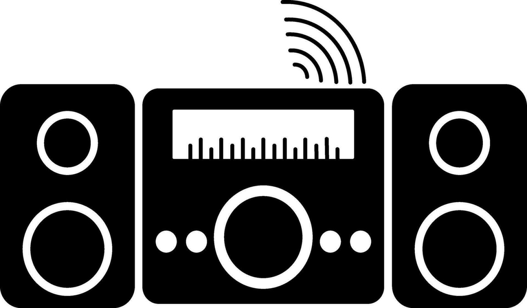 Black and white audio sound speaker. vector