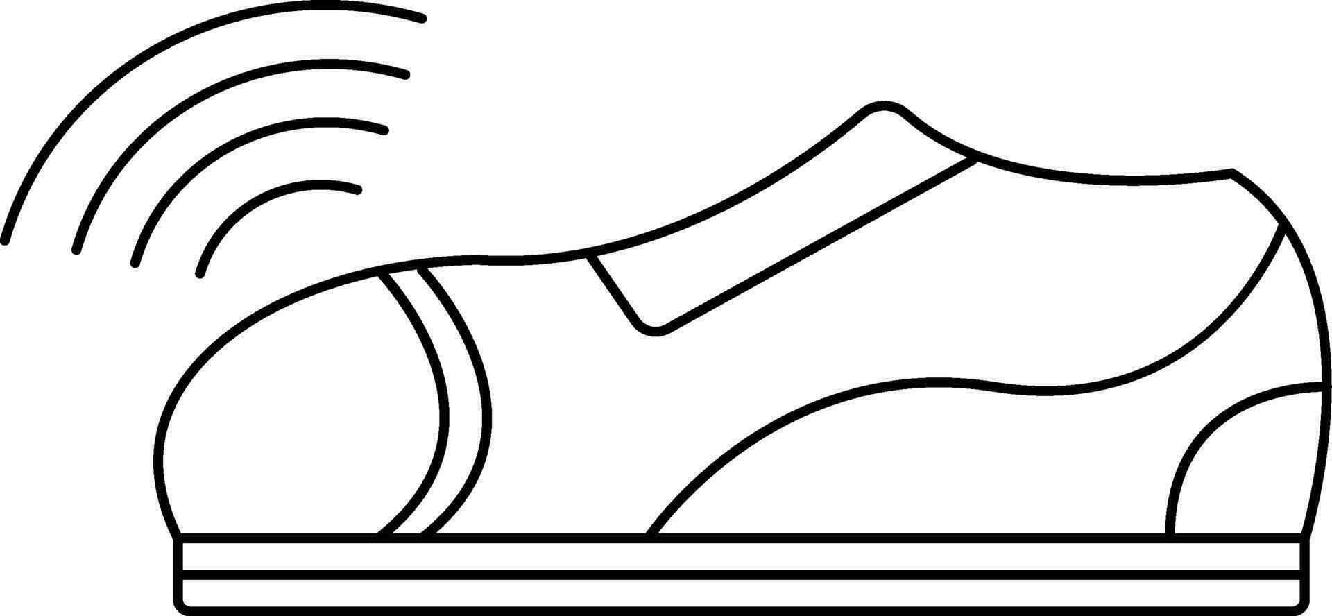 Stylish shoe in line art illustration. vector