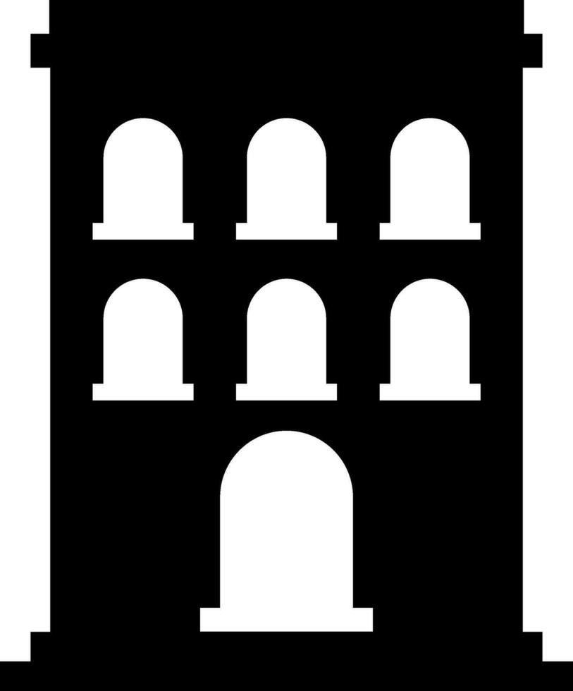 Black and white building. vector