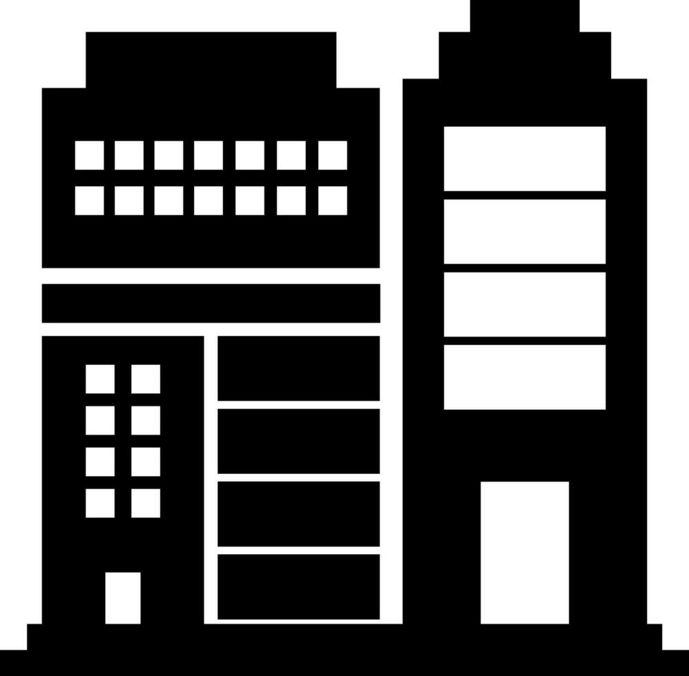 Flat style illustration of building. vector