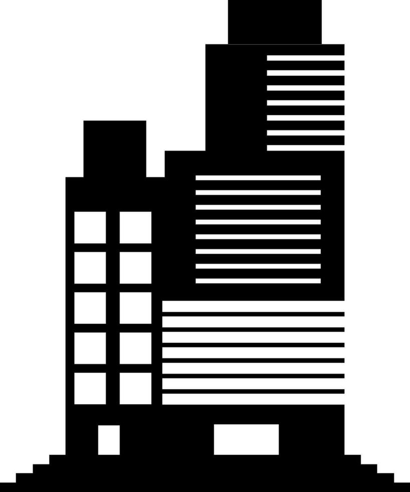 Building in black and white color. vector