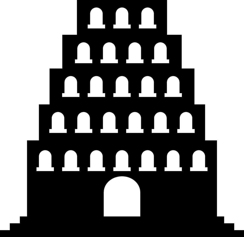 Black and white building. vector