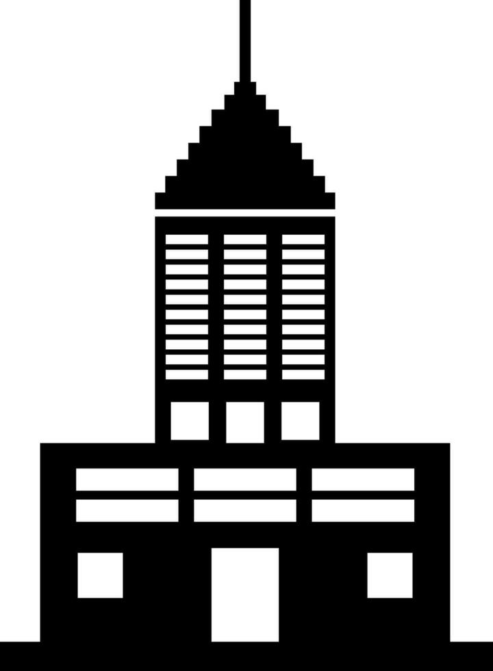 Flat style illustration of building. vector