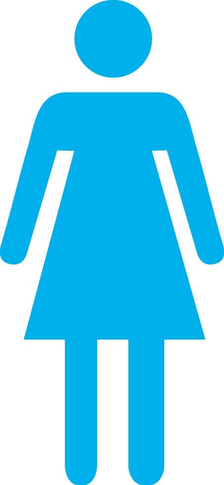 Woman icon in sky blue color. vector