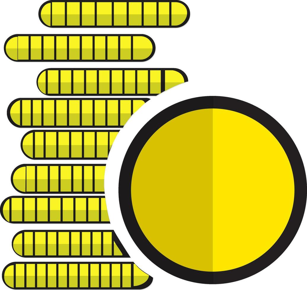 Stack of yellow coins. vector