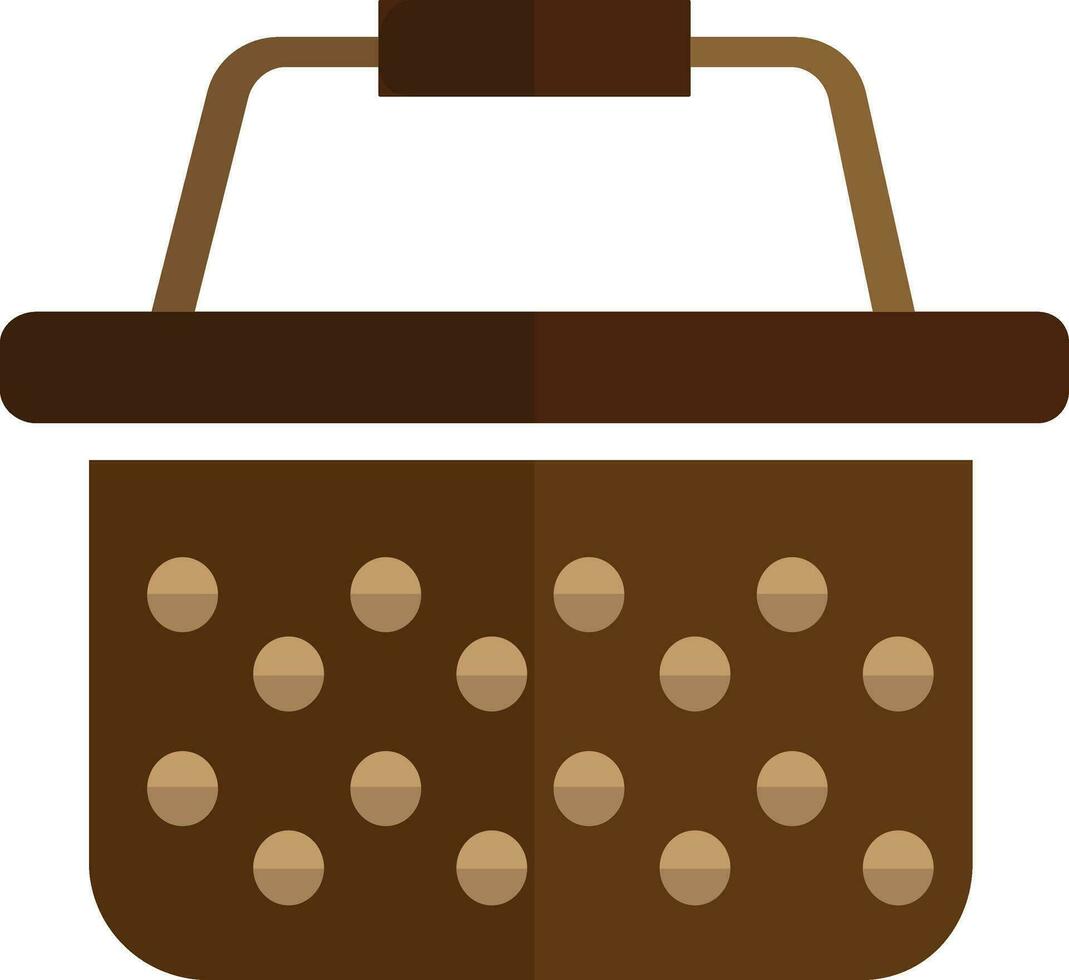 Shopping basket in brown color. vector