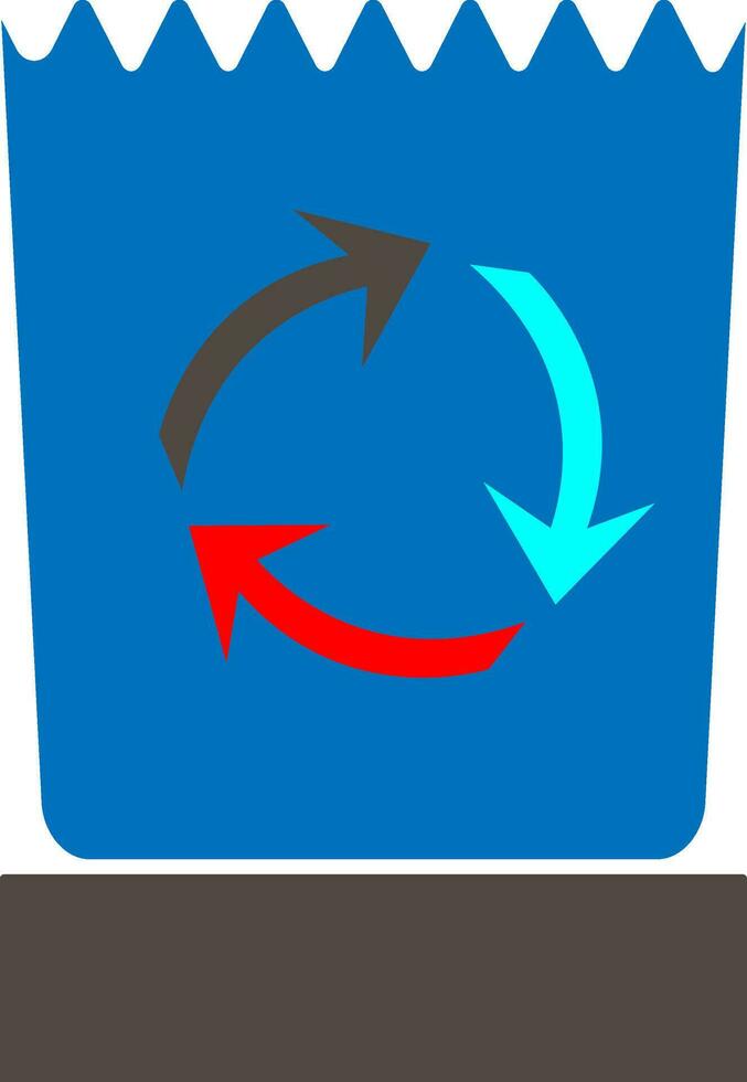 Flat style recycle in blue and grey color. vector