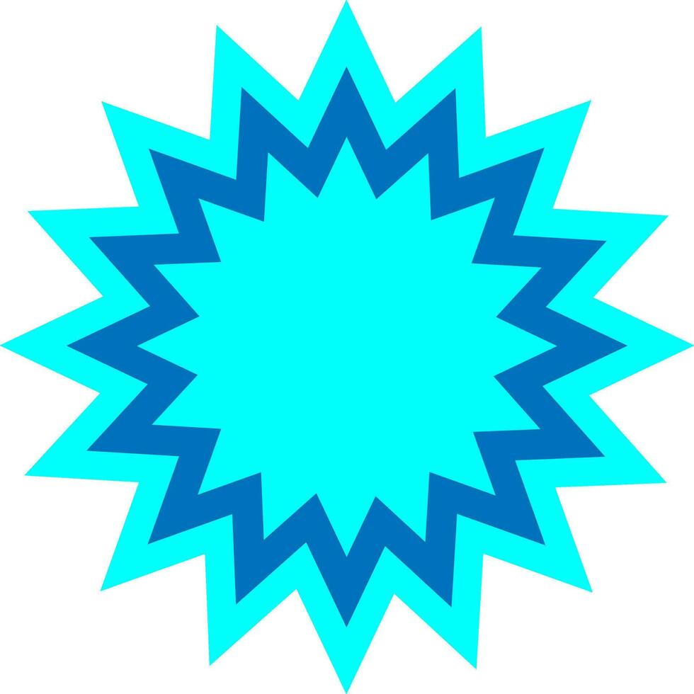 Flat style sticker in blue color. vector