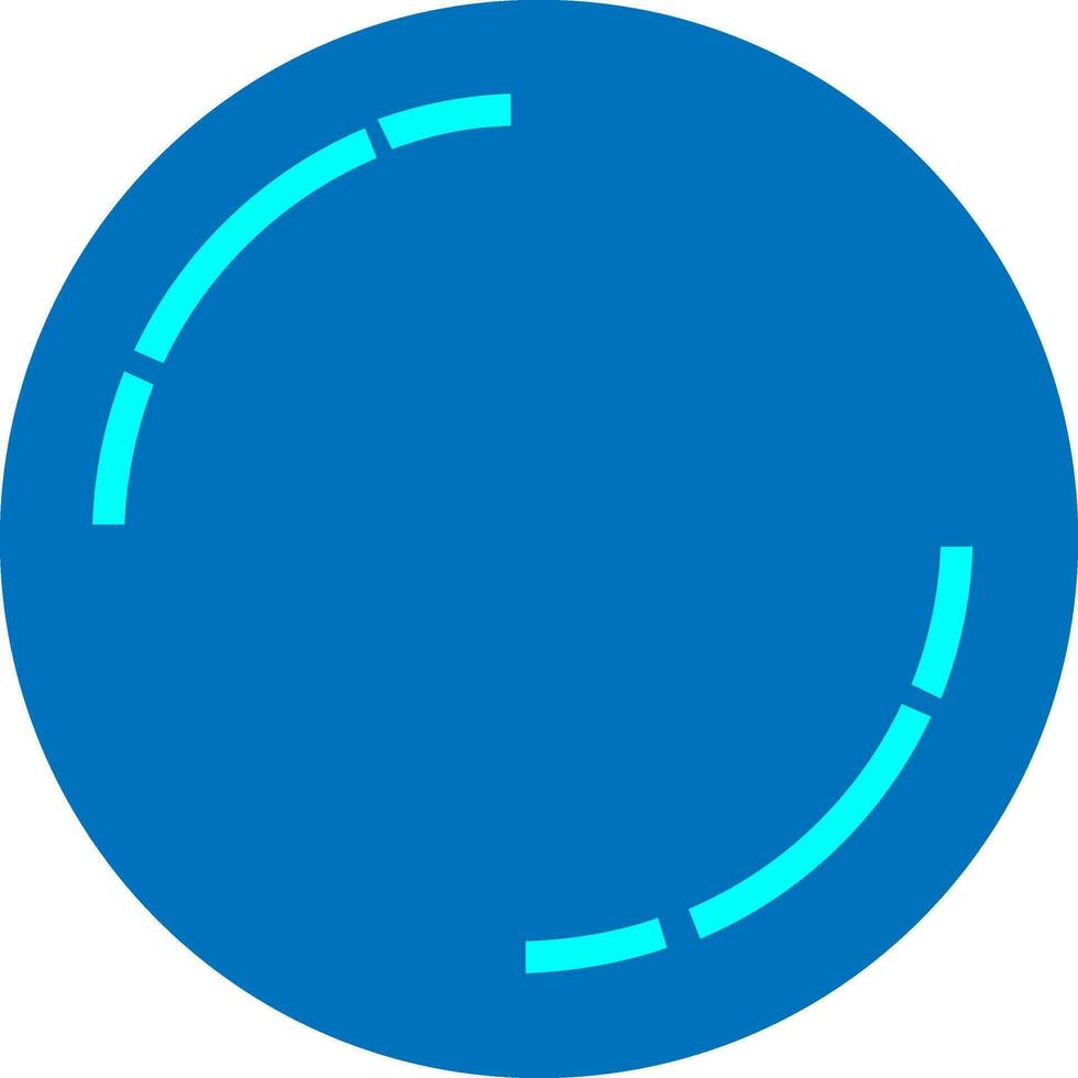 Blue token in flat style. vector