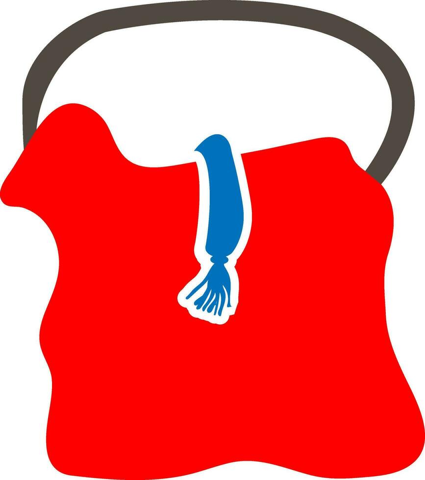 Red and grey handbag. vector