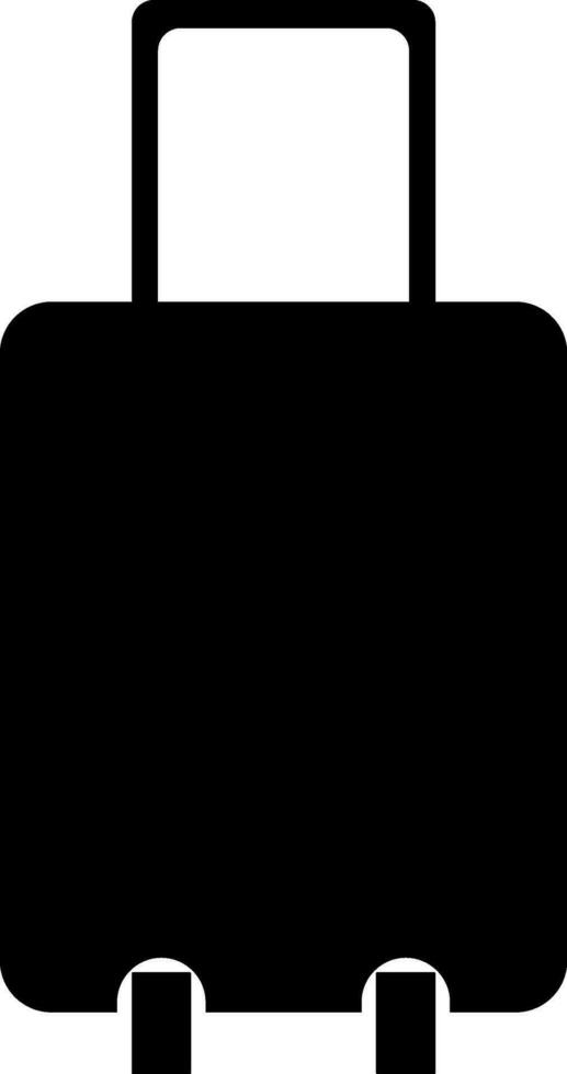 Isolated trolly bag illustration in black color. vector