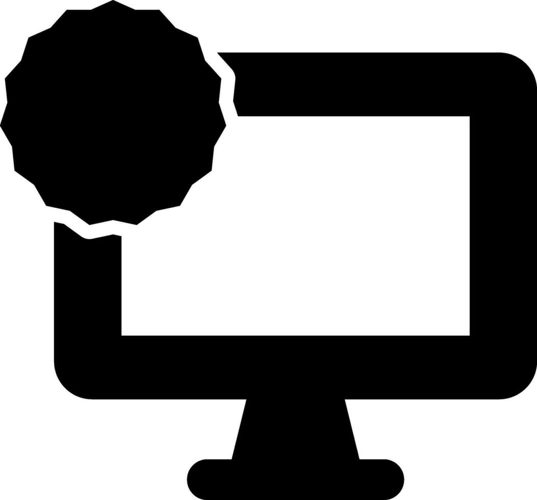Icon of desktop with sticker in black color. 24909746 Vector Art at
