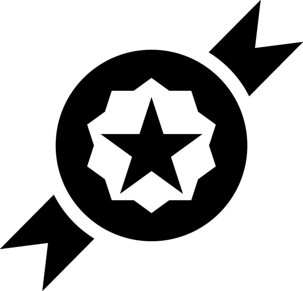 Flat style badge Icon in black color. vector